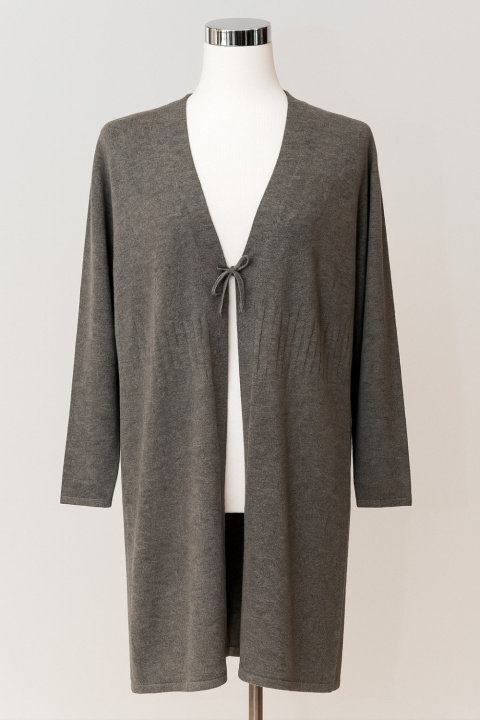 Cashmere Cardigan Long with Front Tieup